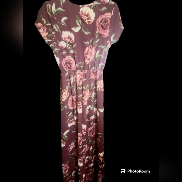 Rue 21 women's maxi dress with built in shorts size medium maroon color - Picture 2 of 6